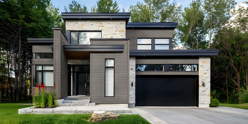 Modern house with james hardie plank lap siding