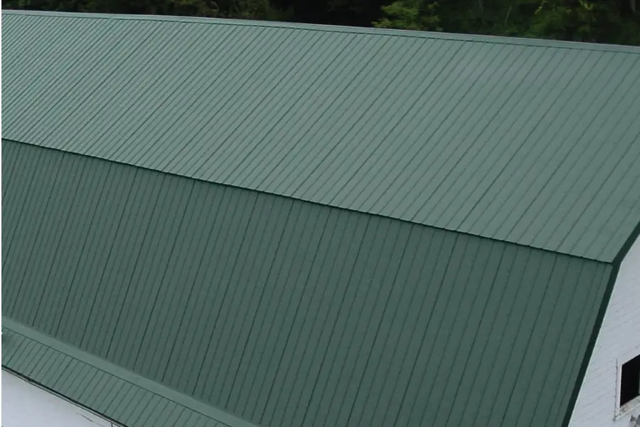 dark moss green metal roof with exposed fastner system