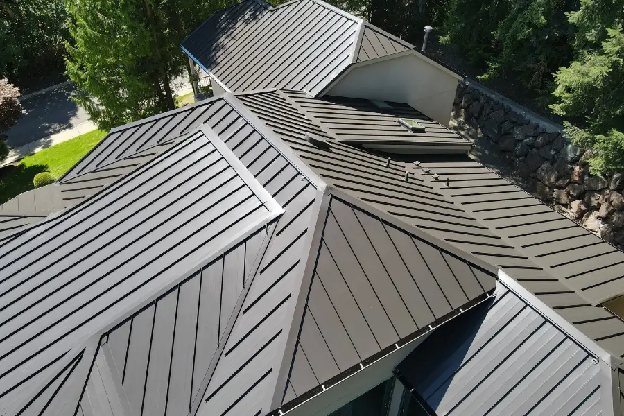Roof replacement by Landmark Roofing & Siding with snap lock metal panels