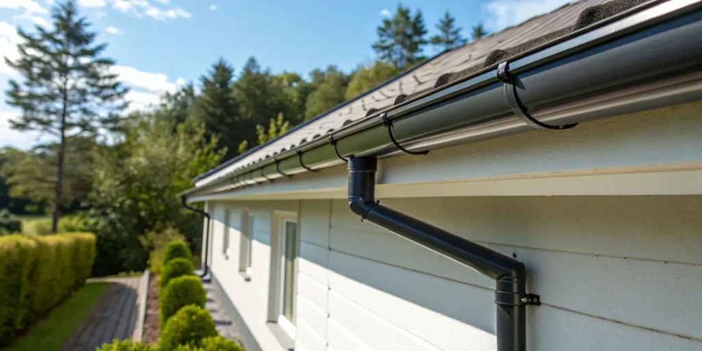 Seamless gutters on a home, a primary factor in the total installation cost.