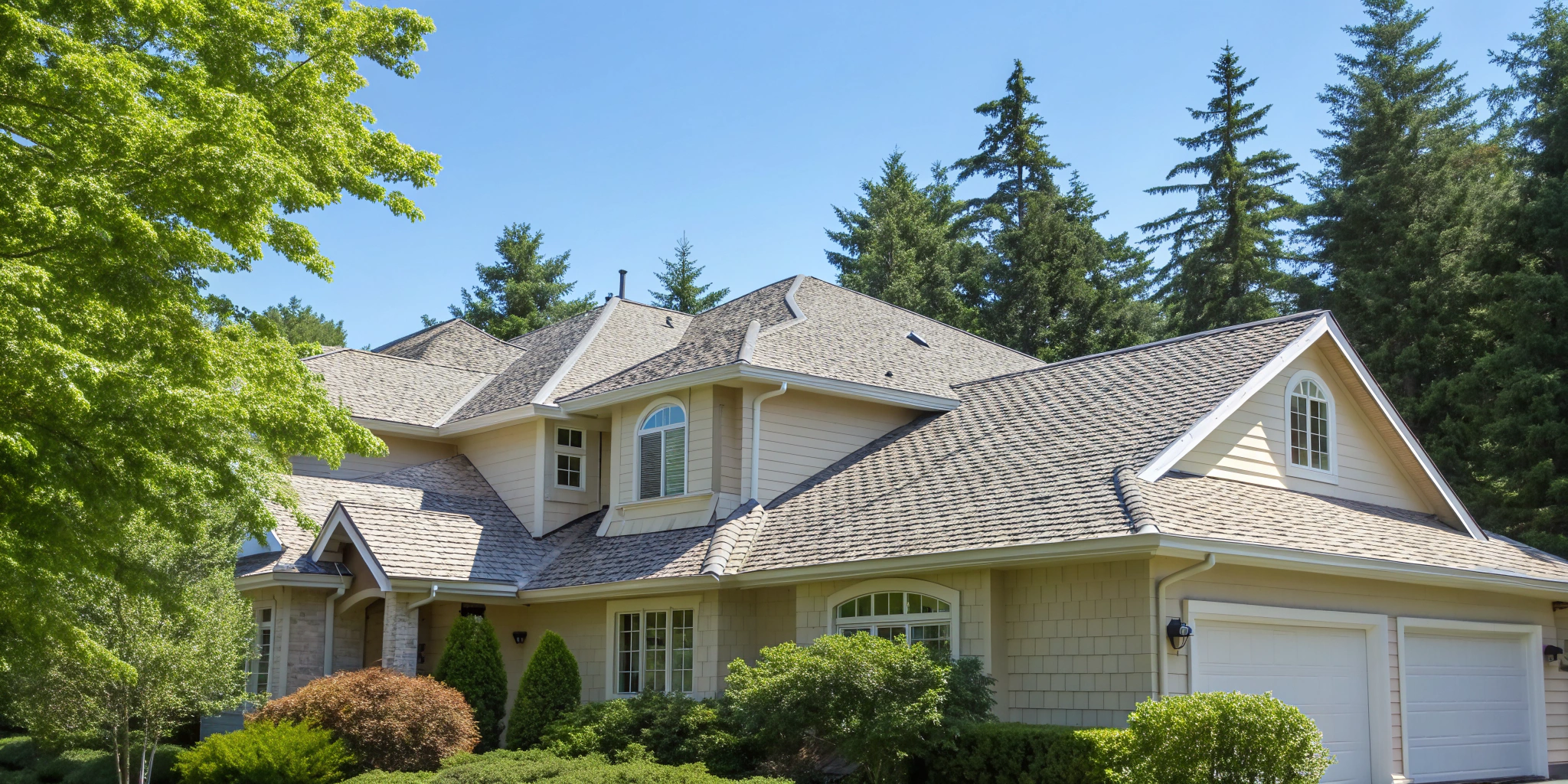 A well-maintained residential roof in Kirkland after a professional roof repair.