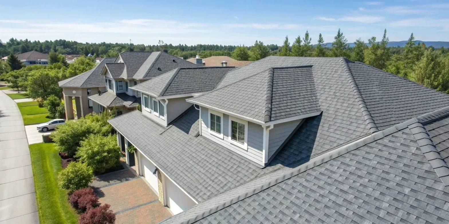 Kirkland roofing contractors installing new asphalt shingles on a residential home.