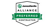 James Hardie siding and trim logo – Landmark Roofing installation partner