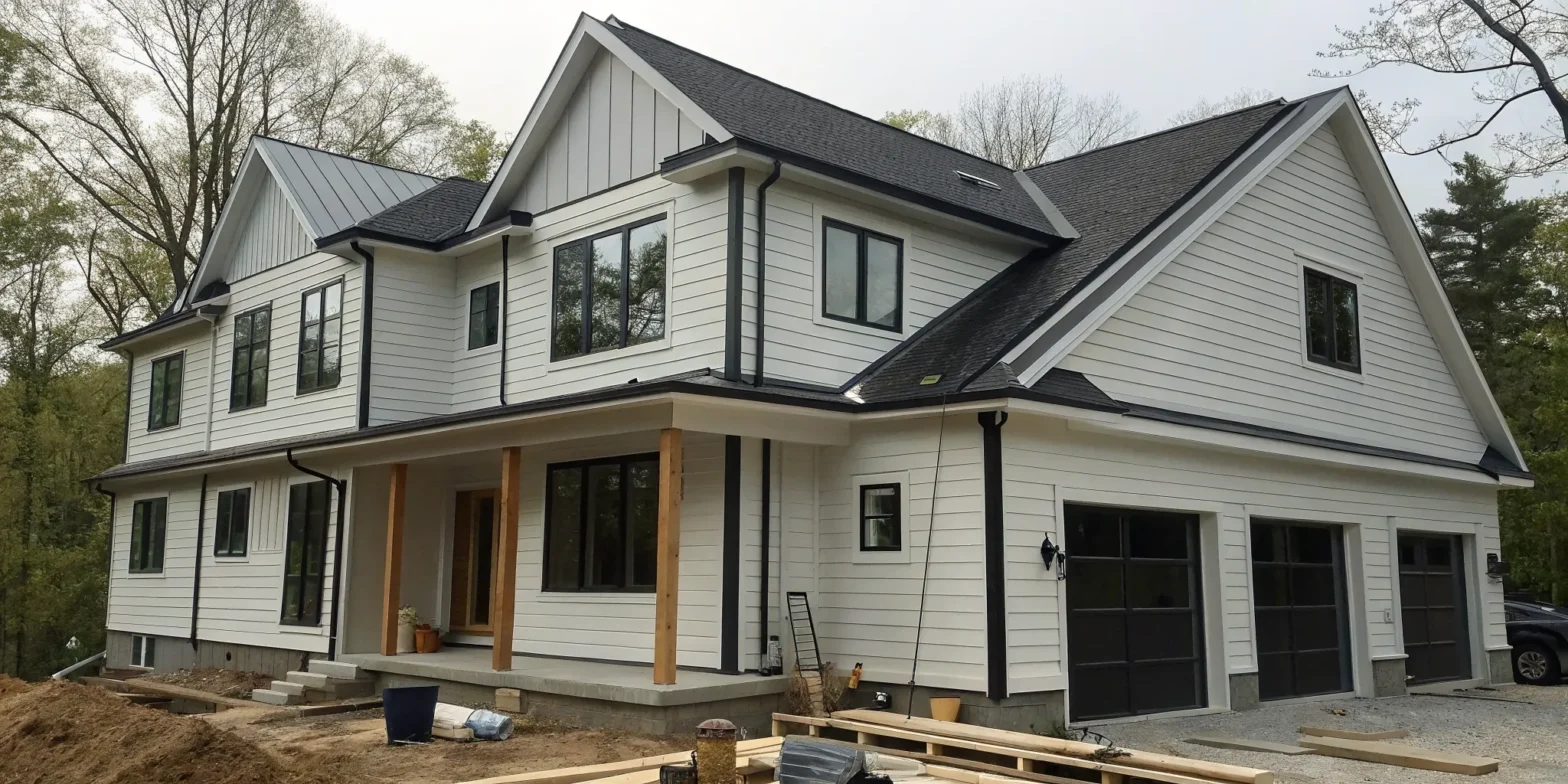 Modern home with white aluminum siding replacement, a key factor in the project's total cost.