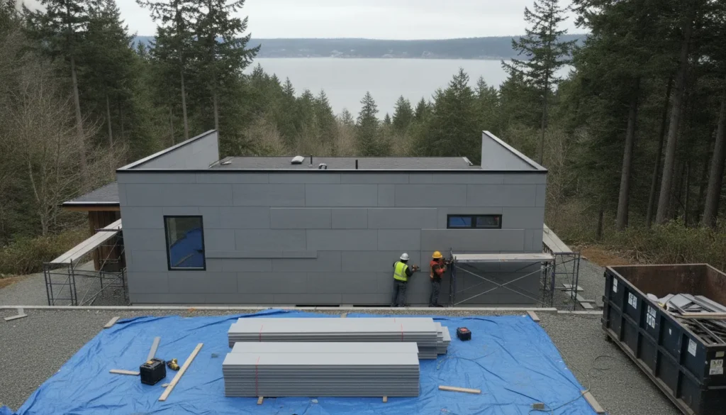Siding installation on a Puget Sound home