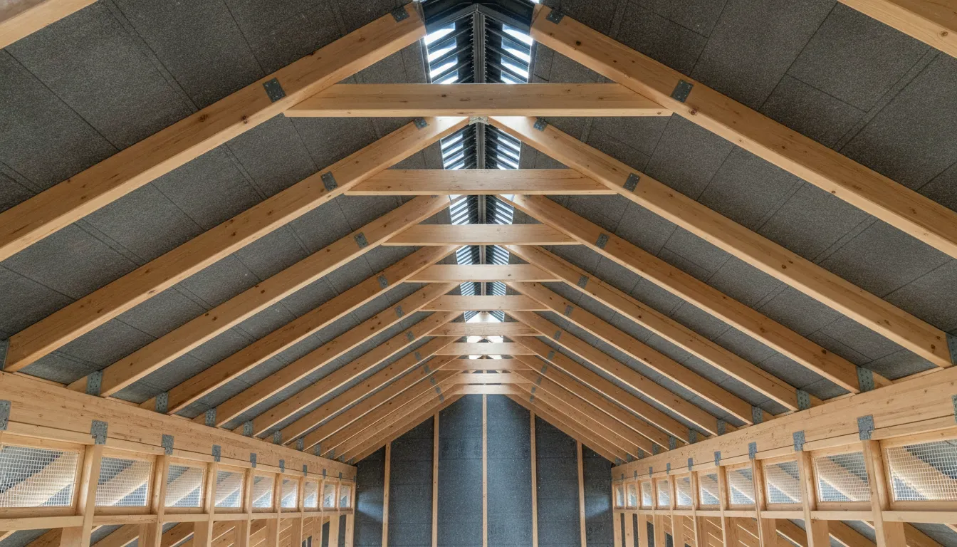 Attic ventilation system with soffit vents and ridge vent